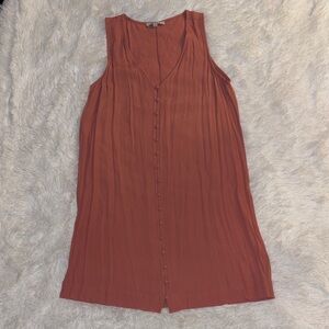 Madewell Coral Sleeveless Shift Button-Down Dress